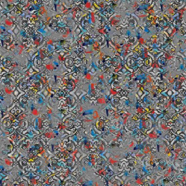 Suluboya efektli geometrik desen