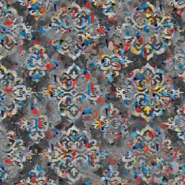 Suluboya efektli geometrik desen