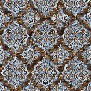 Suluboya efektli geometrik desen