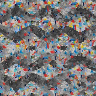 Suluboya efektli geometrik desen