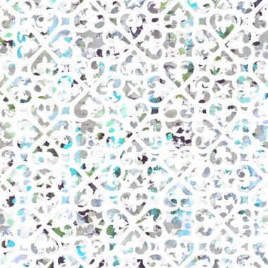 Suluboya efektli geometrik desen