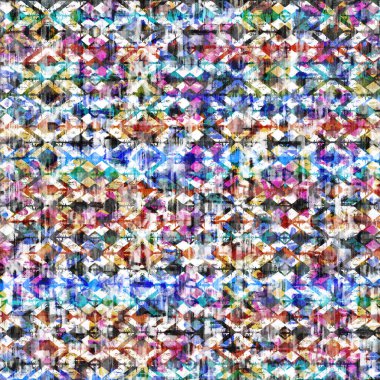 Suluboya efektli geometrik desen