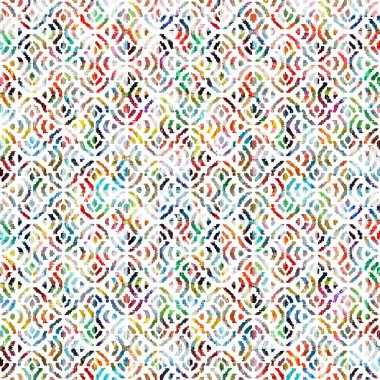 Suluboya efektli geometrik desen