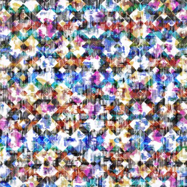 Suluboya efektli geometrik desen