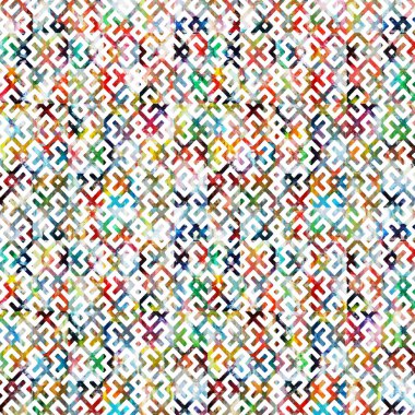 Suluboya efektli geometrik desen