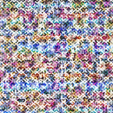 Suluboya efektli geometrik desen