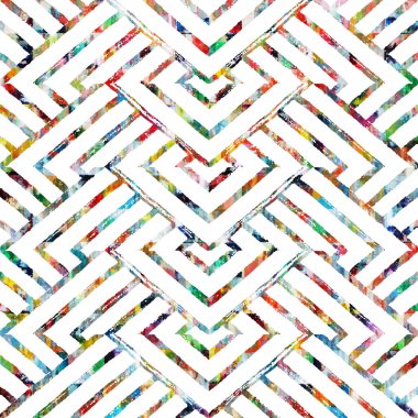 Suluboya efektli geometrik desen