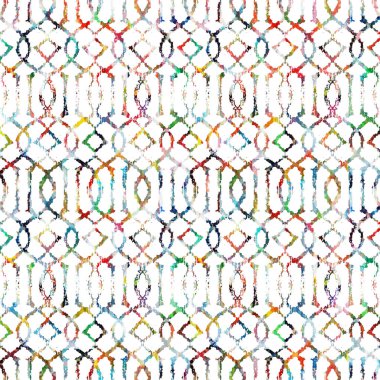 Suluboya efektli geometrik desen