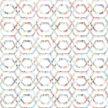 Suluboya efektli geometrik desen