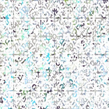 Suluboya efektli geometrik desen