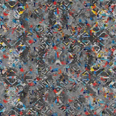 Suluboya efektli geometrik desen