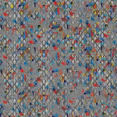 Suluboya efektli geometrik desen