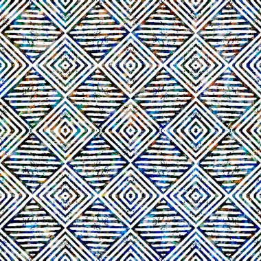 Suluboya efektli geometrik desen