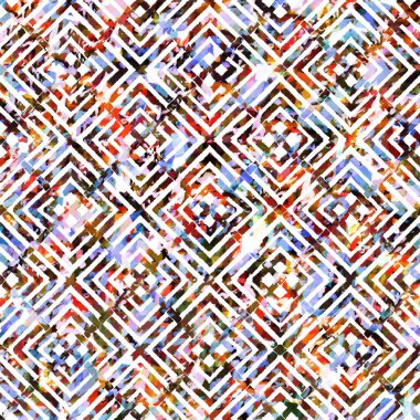 Suluboya efektli geometrik desen