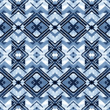 Suluboya efektli geometrik desen