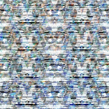 Suluboya efektli geometrik desen