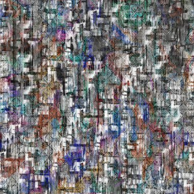 Suluboya efektli geometrik desen