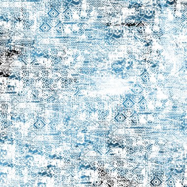 Suluboya efektli geometrik desen