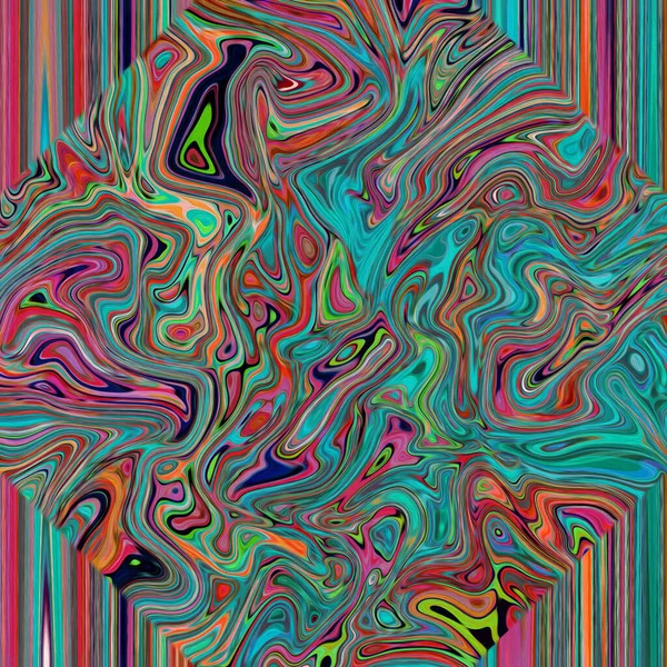 Kleurrijke Psychedelische Abstracte Olieverf Doek — Stockfoto