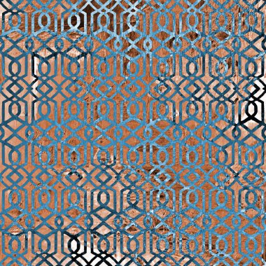 Suluboya efektli geometrik desen