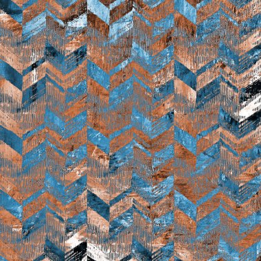 Suluboya efektli geometrik desen