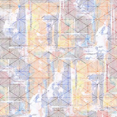 Suluboya efektli geometrik desen