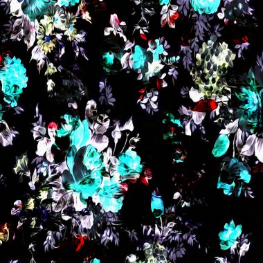 Çiçekli suluboya karışım dokusu modern desen