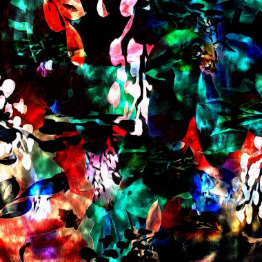 Çiçekli suluboya karışım dokusu modern desen