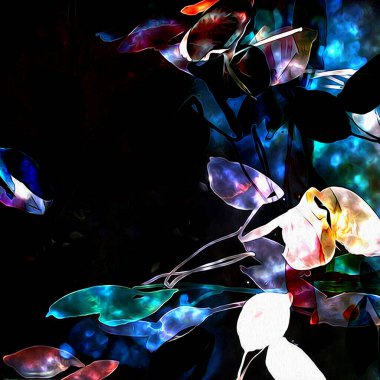 Çiçekli suluboya karışım dokusu modern desen