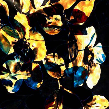 Çiçekli suluboya karışım dokusu modern desen