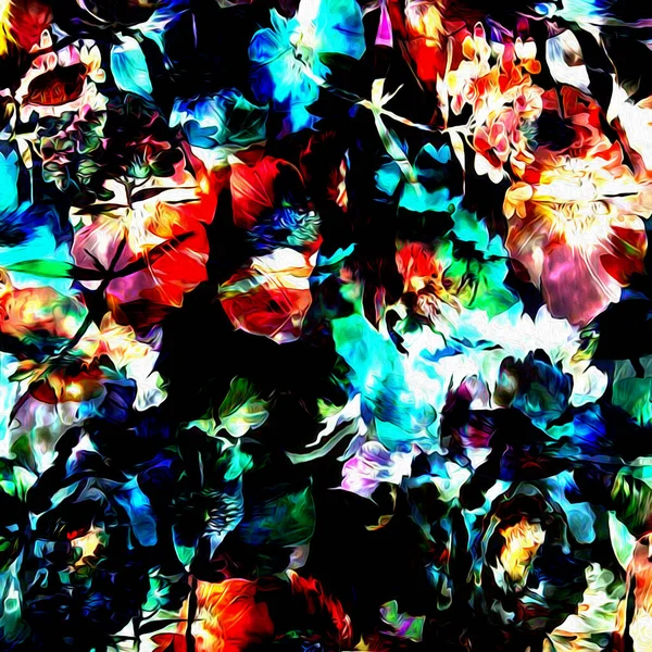 Aquarelle Florale Mélange Texture Motif Moderne — Photo