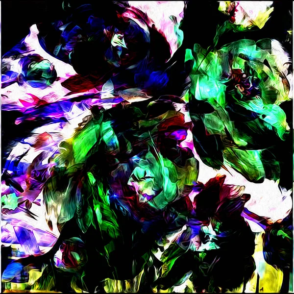 花水彩ミックステクスチャ現代的なパターン — ストック写真