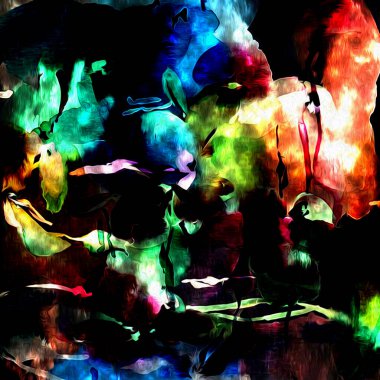 Çiçekli suluboya karışım dokusu modern desen