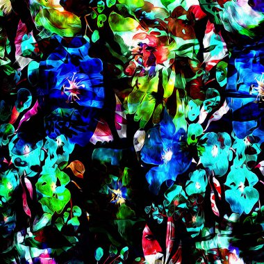 Çiçekli suluboya karışım dokusu modern desen