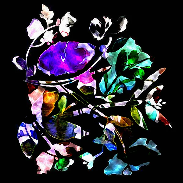 Bloemen Aquarel Mix Textuur Modern Patroon — Stockfoto