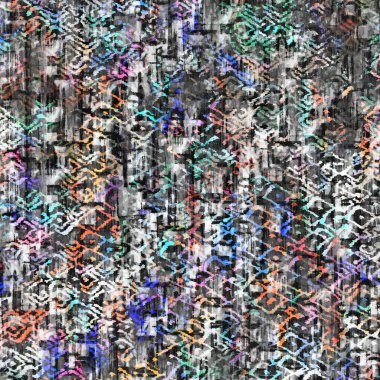 Suluboya efektli geometrik desen