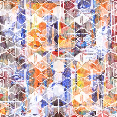 Suluboya efektli geometrik desen