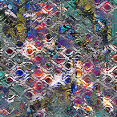 Suluboya efektli geometrik desen