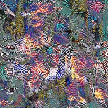 Suluboya efektli geometrik desen