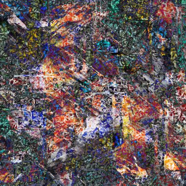 Suluboya efektli geometrik desen