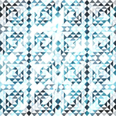 Suluboya efektli geometrik desen