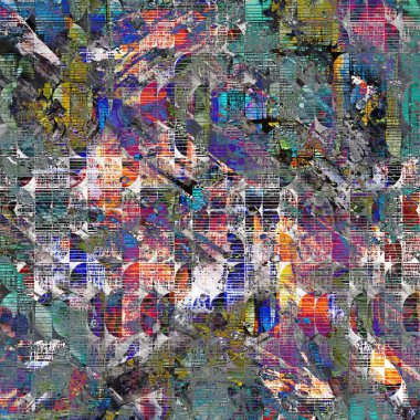 Suluboya efektli geometrik desen