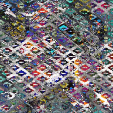 Suluboya efektli geometrik desen