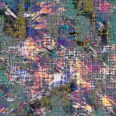 Suluboya efektli geometrik desen