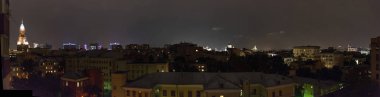 Panorama gece Moskova yüksek çözünürlüklü fotoğraf