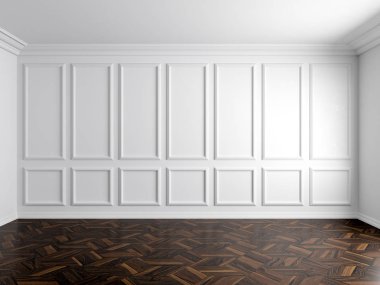 Beyaz iç panel duvar 8k ile 3D render