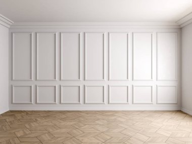 Beyaz iç panel duvar 8k ile 3D render