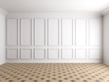 Beyaz iç panel duvar 8k ile 3D render