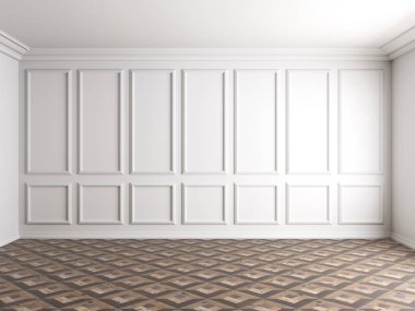 Beyaz iç panel duvar 8k ile 3D render