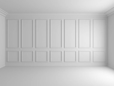 Beyaz iç panel duvar 8k ile 3D render